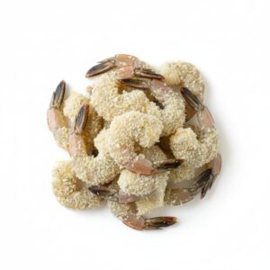 Panko crumbed prawns